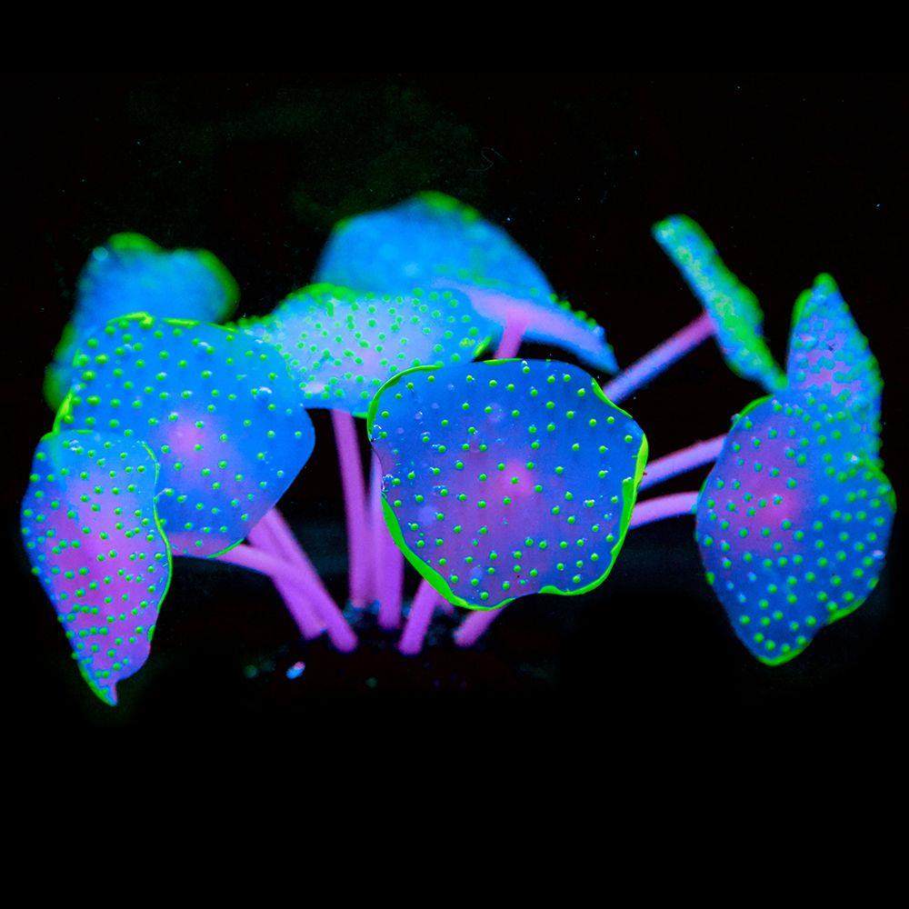 11 Leaves Silicone Luminous Artificial Plants Aquarium Coral