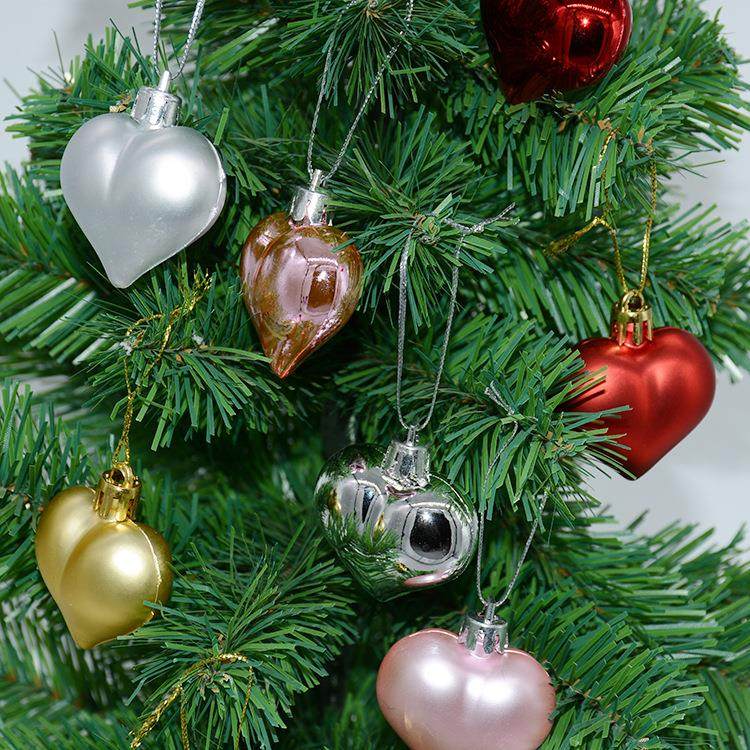 12pcs Christmas tree wreath pendant 4.5cm plated love ball