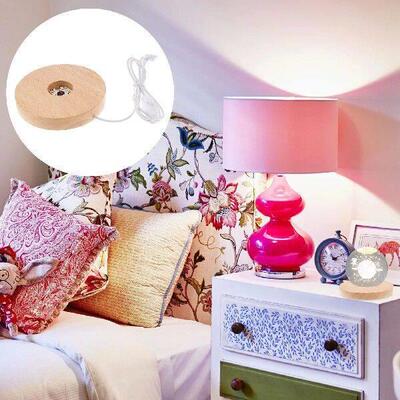 Snowball Lamp Holder LED Show Stand Light Night Wood Base