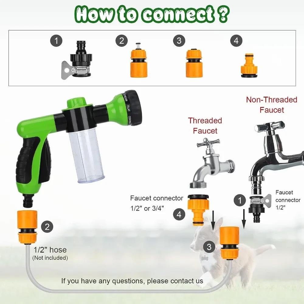 Dog Shower Sprayer 8 in 1 Pet Bath Cleaning Cat Dog Shower G