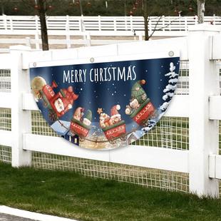 Shaped Fan Flag Banner For Christmas Decor Outdoor