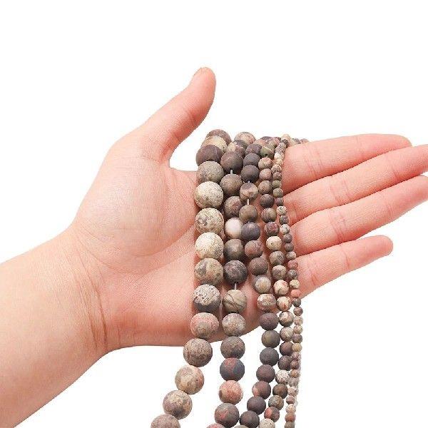 1strand Natural Stone Dull Polish Matte Flower Agates Onyx