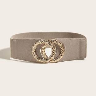 Decorated Elastic Wide Korean Belt Ladies Gold Buckl Fashion