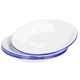 Plates and Platters Pcs Food Serving Enamel White Bowls