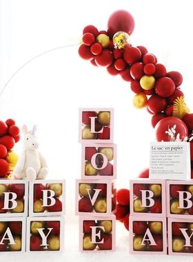 Transparent Name Box Wedding Balloon 1st Birthday Party