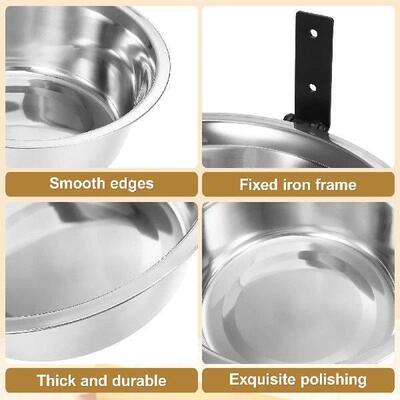 Elevated Dog Bowl 8 Inches Stainless Steel Durable Large