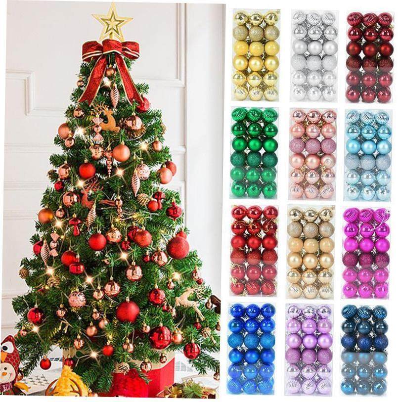 1box Christmas Balls Christmas Tree Ornaments Ball Xmas Hang