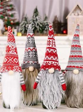Merry Christmas Gnome doll Wine Bottle Cover Navidad Decor f