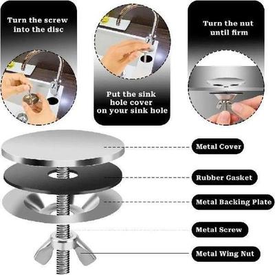 Kitchen Accessories Black Silver Sink Hole Cover Stainless