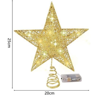 Iron Glitter Powder Christmas Tree Ornaments Top Stars with