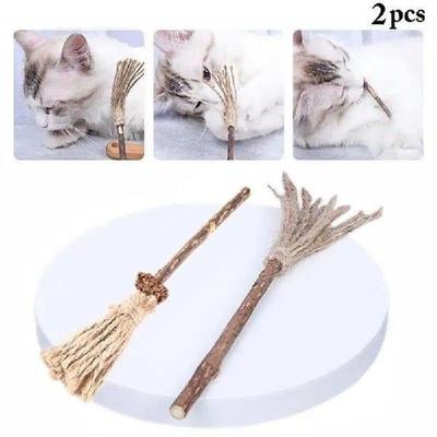 Legendog 2Pcs Cat Silvervine Sticks Toys Natural Broom