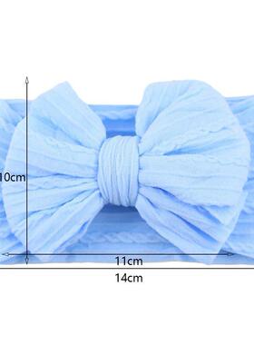 Solid Cable Bow Baby Headband for Child Nylon Layers Headwea