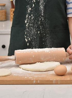 A large wooden roller rolling pin roll rod surface wooden