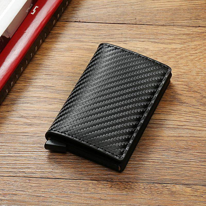 Vintage Leather Mini RFID Credit Card Holder Wallet Men Wome