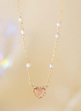 S925 Sterling Silver Love Pearl Necklace Women
