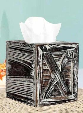 Wooden Tissue Box Modern Wood Tissue Holder for Farmhouse