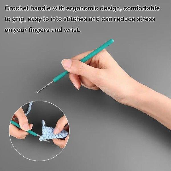 1Pcs New Rubber Handle Crochet Hooks Needles Extra Fine