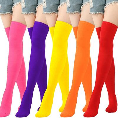 Diagonal striped Christmas socks, knee length socks, purple