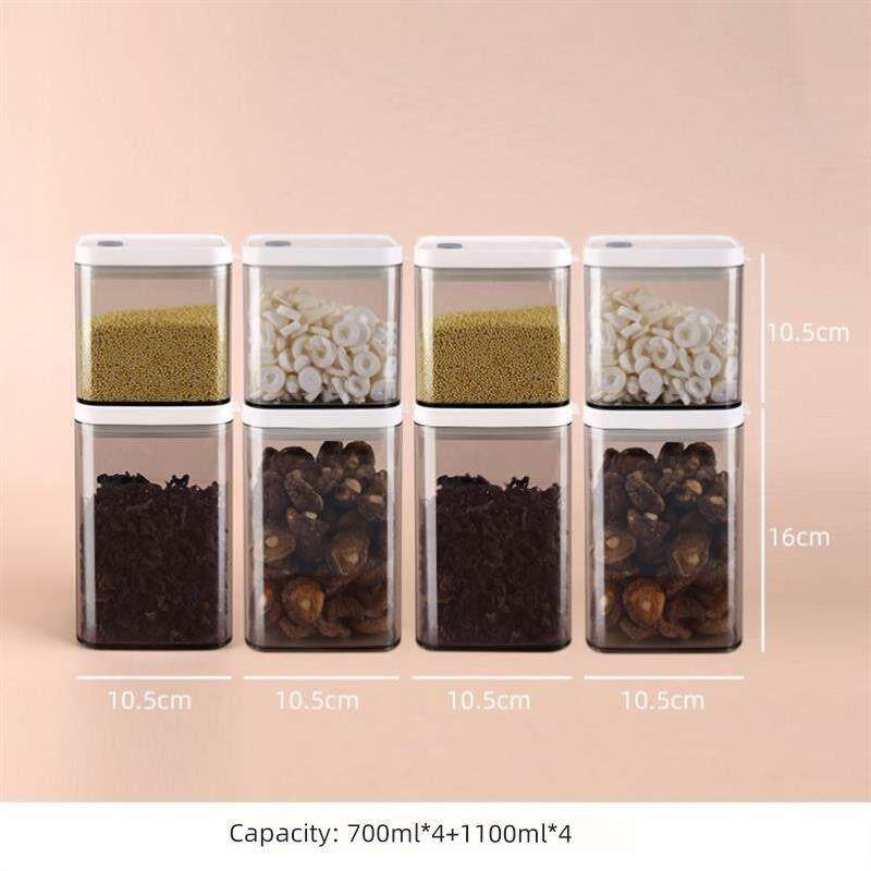 Glass Airtight Kitchen Storage Jar Sealed Food Container Gra