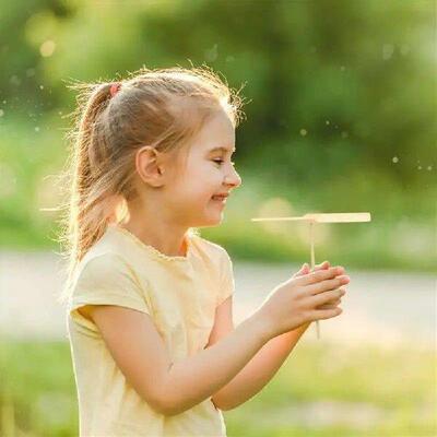 10 pcs Flying Wooden Dragonfly Toy Wood Dragonfly Hand Rub