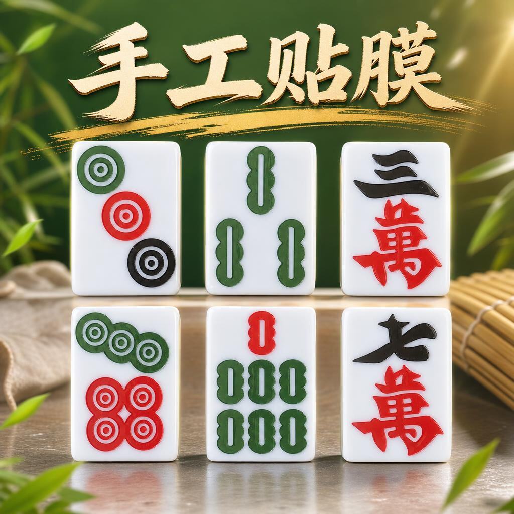 魔术道具白色大字体麻将贴膜变牌磁中号纯手工麻将变牌膜小号帅帅
