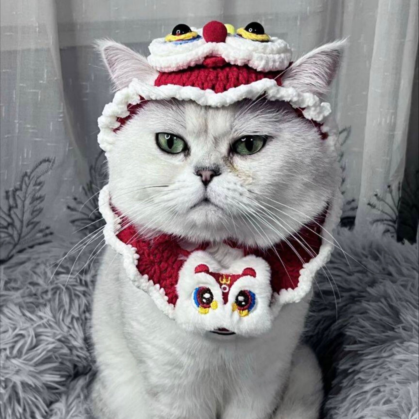 猫咪新年帽子醒狮虎头宠物变装帽手工钩织diy材料包春节喜庆头套,服饰配件/皮带/帽子/围巾,DIY编织材料包,淘宝优惠券,粉丝福利购,淘宝优惠卷