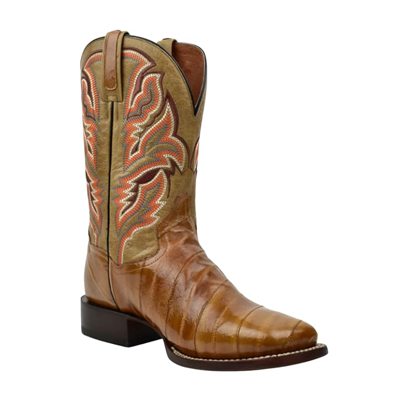 美国Dan Post男款秋季刺绣牛仔靴秋款高筒方头工装靴复古西部靴