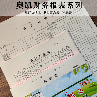 奥凯资产负债表科目汇总利润表