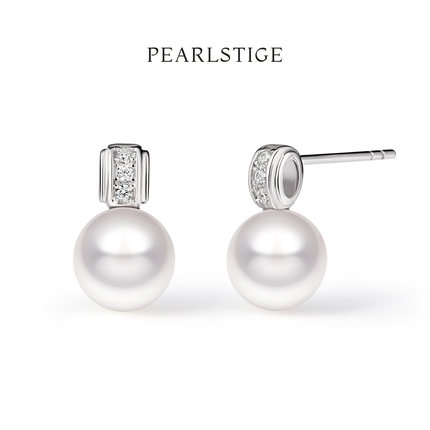 PEARLSTIGE至如密语系列密语环扣珍珠耳钉气质简约高级感百搭耳饰