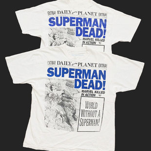 T恤 without 美国电影大印花Vintage重磅短袖 superman World