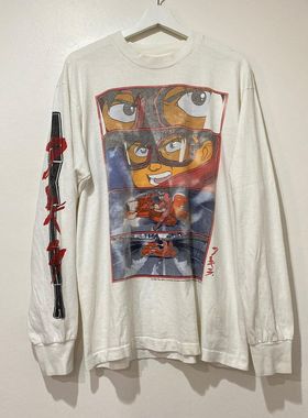 vintage1988复古动漫Tetsuo Shima阿基拉AKIRA重磅加大码长袖T恤