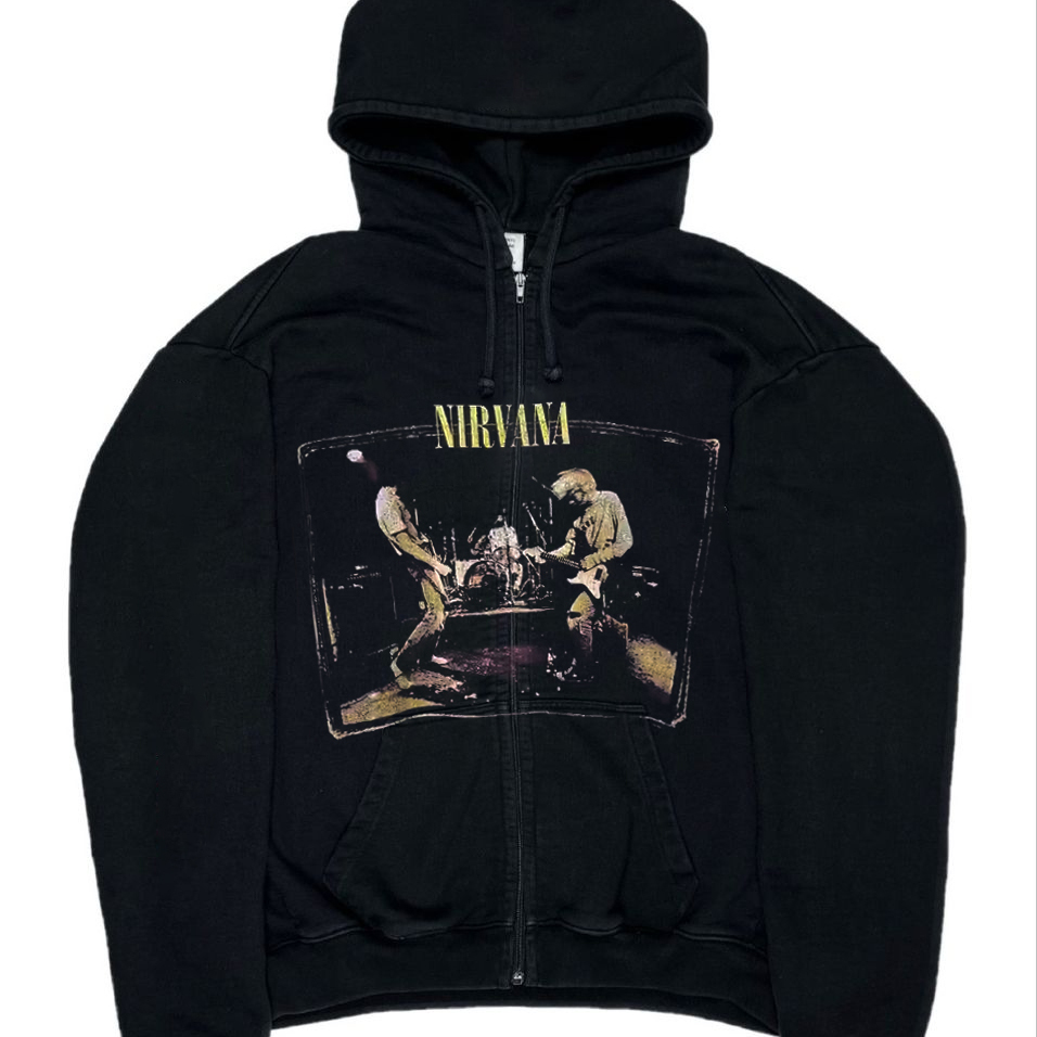 Nirvana涅槃乐队美式vibe风重磅宽松落肩款青春潮味休闲开衫卫衣