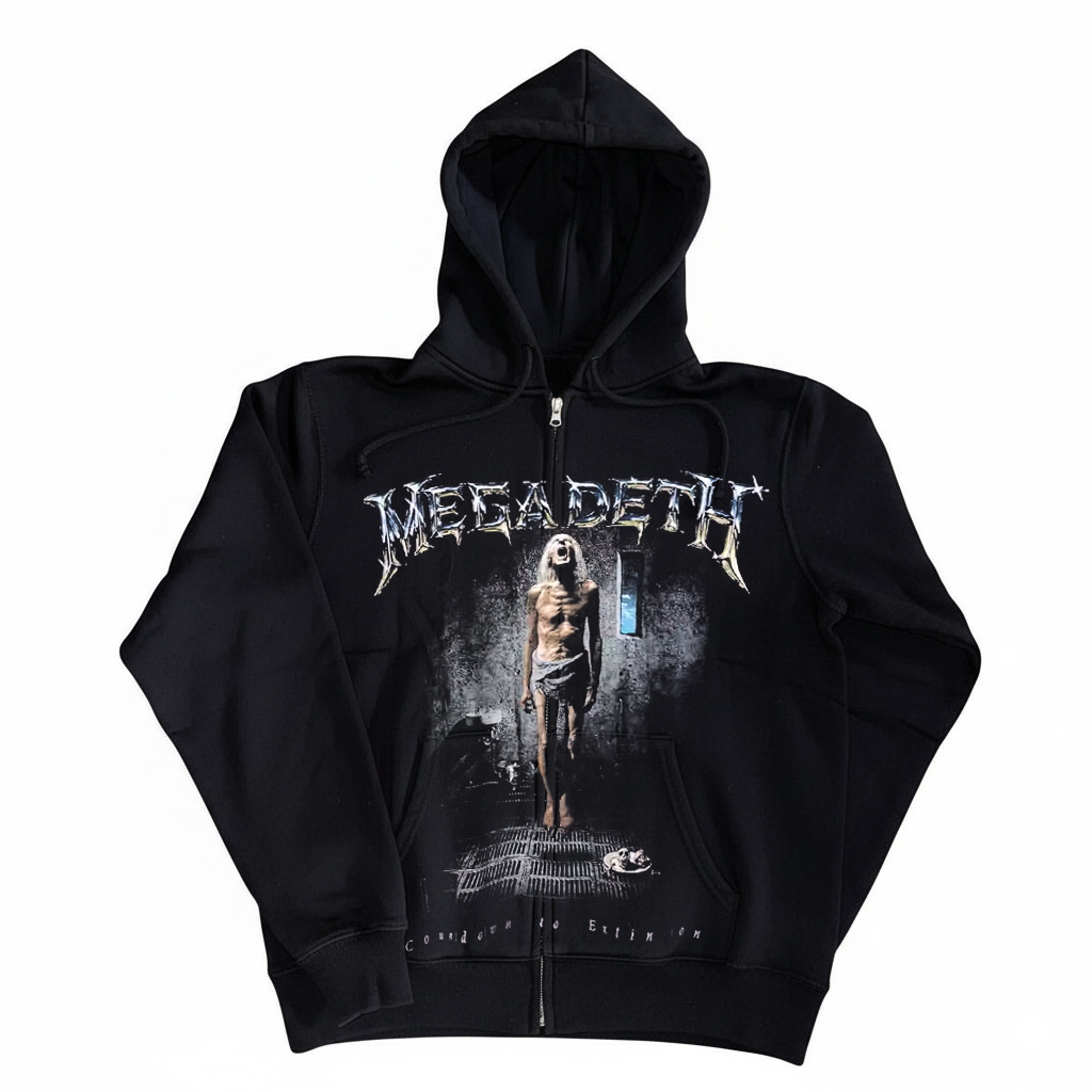 Megadeth麦格戴斯小众别致又具设计感摇滚美式街头无性别开衫卫衣