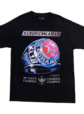 罕见！经典黑色款！270g！2018冠军之旅冠军戒指T恤