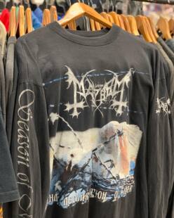 水洗重磅破洞tee  Mayhem2000专辑Grand Declaration of War长袖T