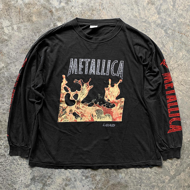 Metallica摇滚乐队重磅vintage阿美咔叽高街穿搭水洗做旧长袖T恤