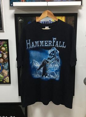 Hammerfall雷神之锤瑞典重金属乐队创意oversize潮流休闲短袖T恤
