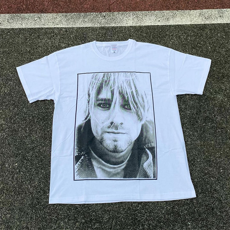 涅槃乐队主唱科特柯本Kurt Cobain纪念T恤美式复古重磅vintageT恤