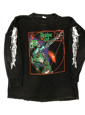 Vintage 90s Corpse Molestation罕见水洗破坏重磅摇滚乐队长袖T