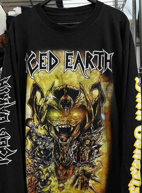 稀有tee！Iced Earth2001专辑Dark Genesis Vintage高街长袖T恤