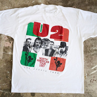 摇滚乐队Vintage 80s U2 The Joshua Tree Tour健身运动短袖T恤