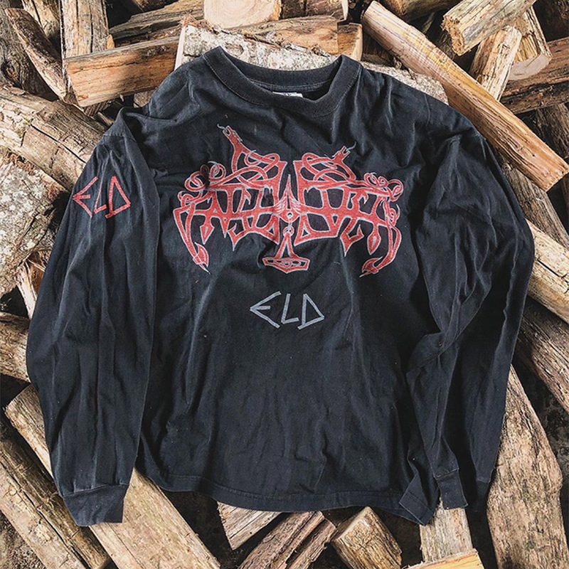 Enslaved 金属摇滚乐队打底衫欧美滑板宽松训练百搭款潮长袖T恤
