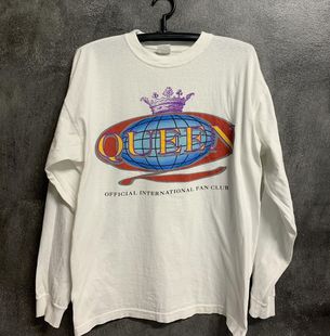 皇后乐队Queen弗雷迪默丘里美式 T恤 复古高街重磅vintage长袖