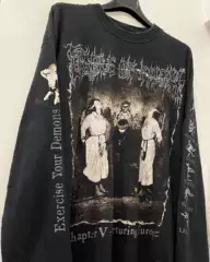 Vintage Heavy Long-Sleeve T-Shirt with a Retro Cradle of Filth Rock Band Design