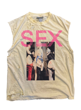 Sex Pistols rock 90s y2k look Darkness张扬砍袖背心水洗破洞