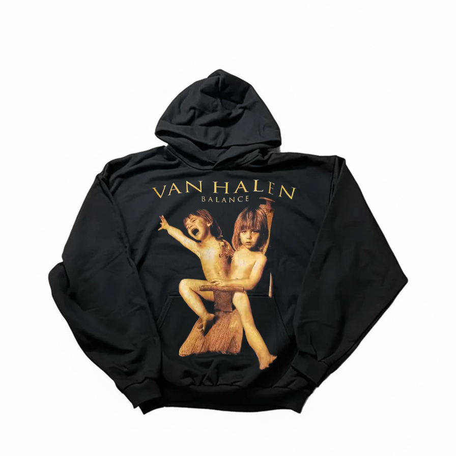 Van Halen范・海伦乐队美式摇滚风oversize宽松落肩版型连帽卫衣