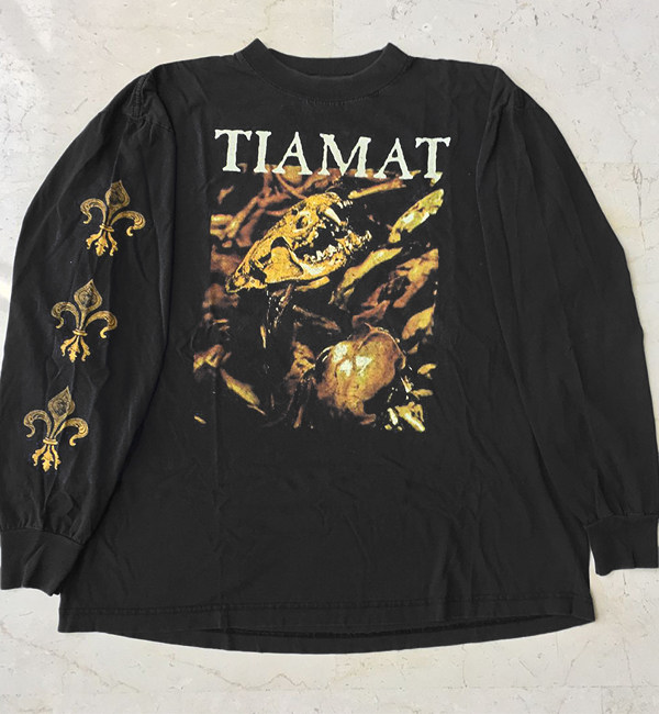 罕见水洗重磅破洞tee！Tiamat挪威金属乐队重磅Vintage长袖T恤