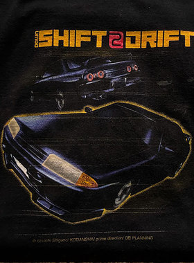 Rare Down Shift 2 Drift Night Vintage 赛车动漫小众短袖T恤