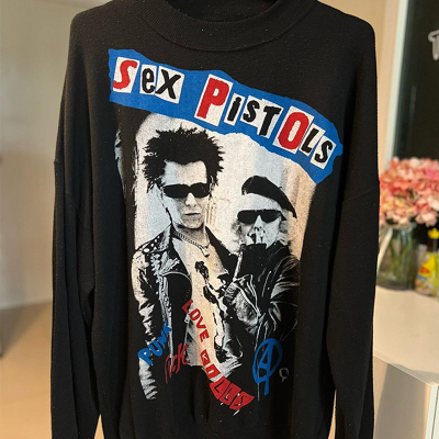 Sex Pistols 摇滚乐队美式复古高级感90年代硬挺质感上衣长袖T恤
