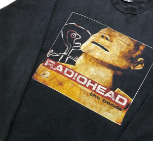 Radiohead1995The Bends90s Vintage水洗破坏重磅高街长袖T恤